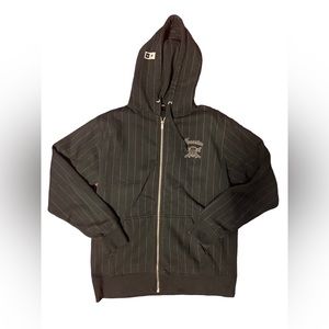 Fourstar Clothing Company Men’s Stripe Black Zip Up Hoody Hoodie Sweatshirt M